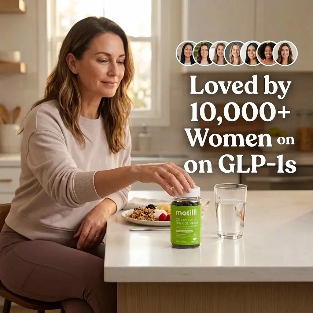 Loved by 10,000+ women on GLP-1s - Motilli Celery Juice Fiber Gummies